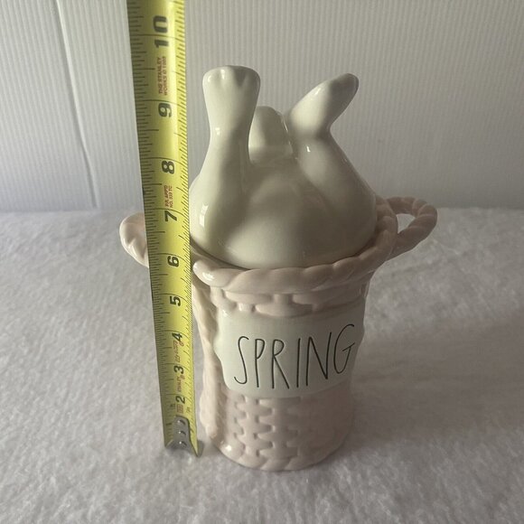 Rae Dunn Easter Bunny SPRING Pink Basket Canister Bunny Tail Lid Magenta 2022 - Picture 6 of 16